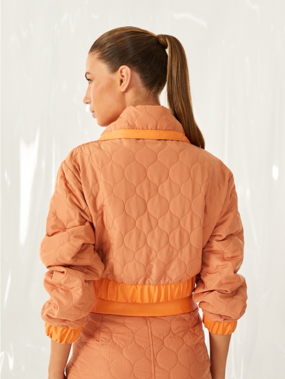 Cropped Quilted Bomber Jacket and Skirt - Set - Picture 6 of 6